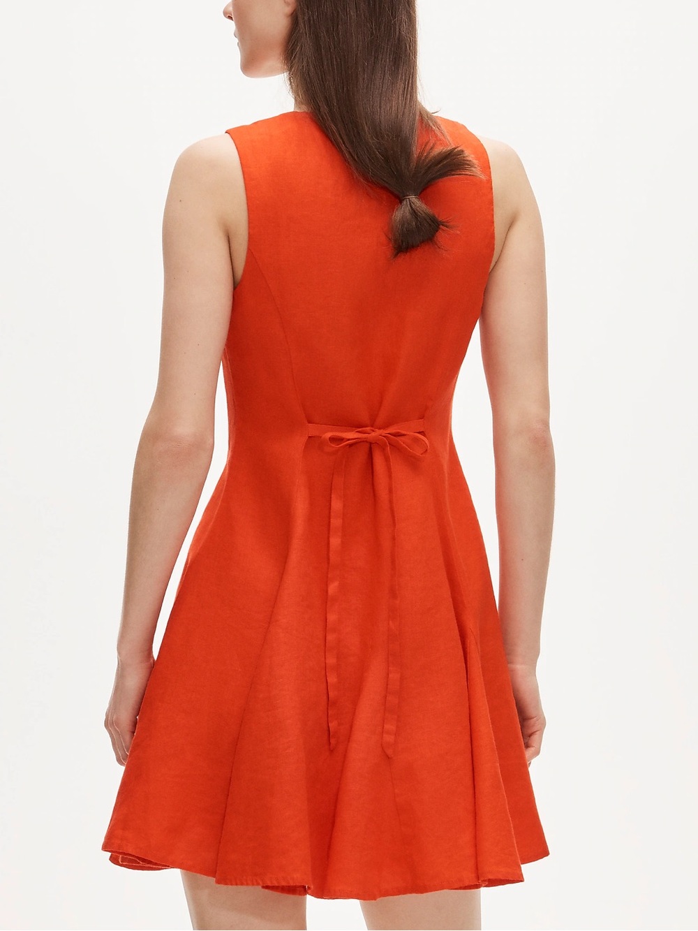 J. Crew Sleeveless V-Neck Mini Dress in Bright Orange - Picture 3 of 4